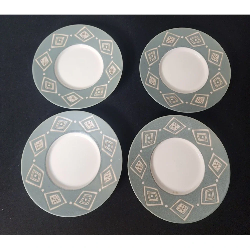 Pottery Barn Green Bongo Saucers‎ (4) DISCONTNUED